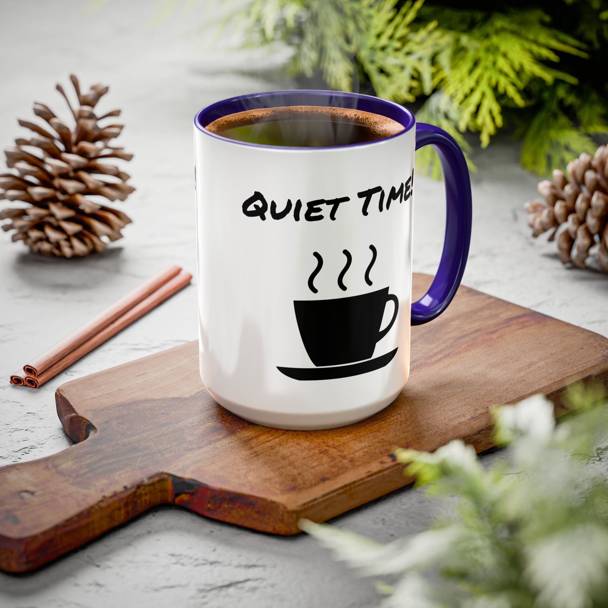 Quiet Time Coffee Mug — Black Accent 11oz/15oz