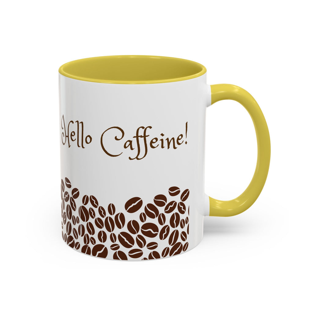 Hello Caffeine! Coffee Bean Ceramic Mug (11oz & 15oz)
