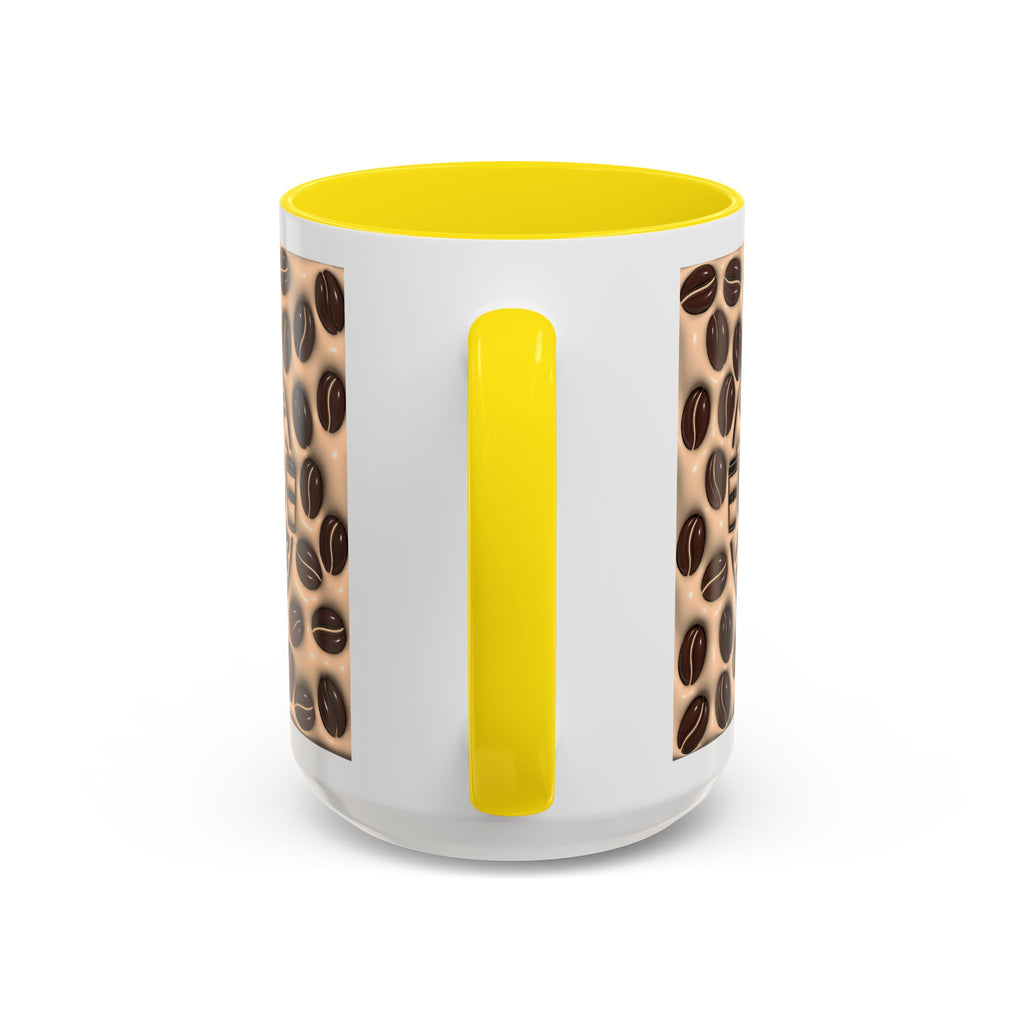Coffee Beans Pattern First I Drink Coffee Mug | Accent 11oz 15oz