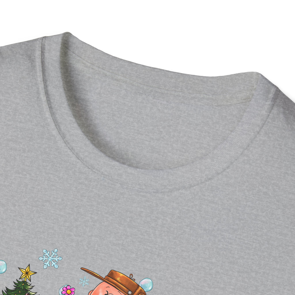 Holiday Cartoon Characters T-Shirt | Christmas Kids Crew Illustration