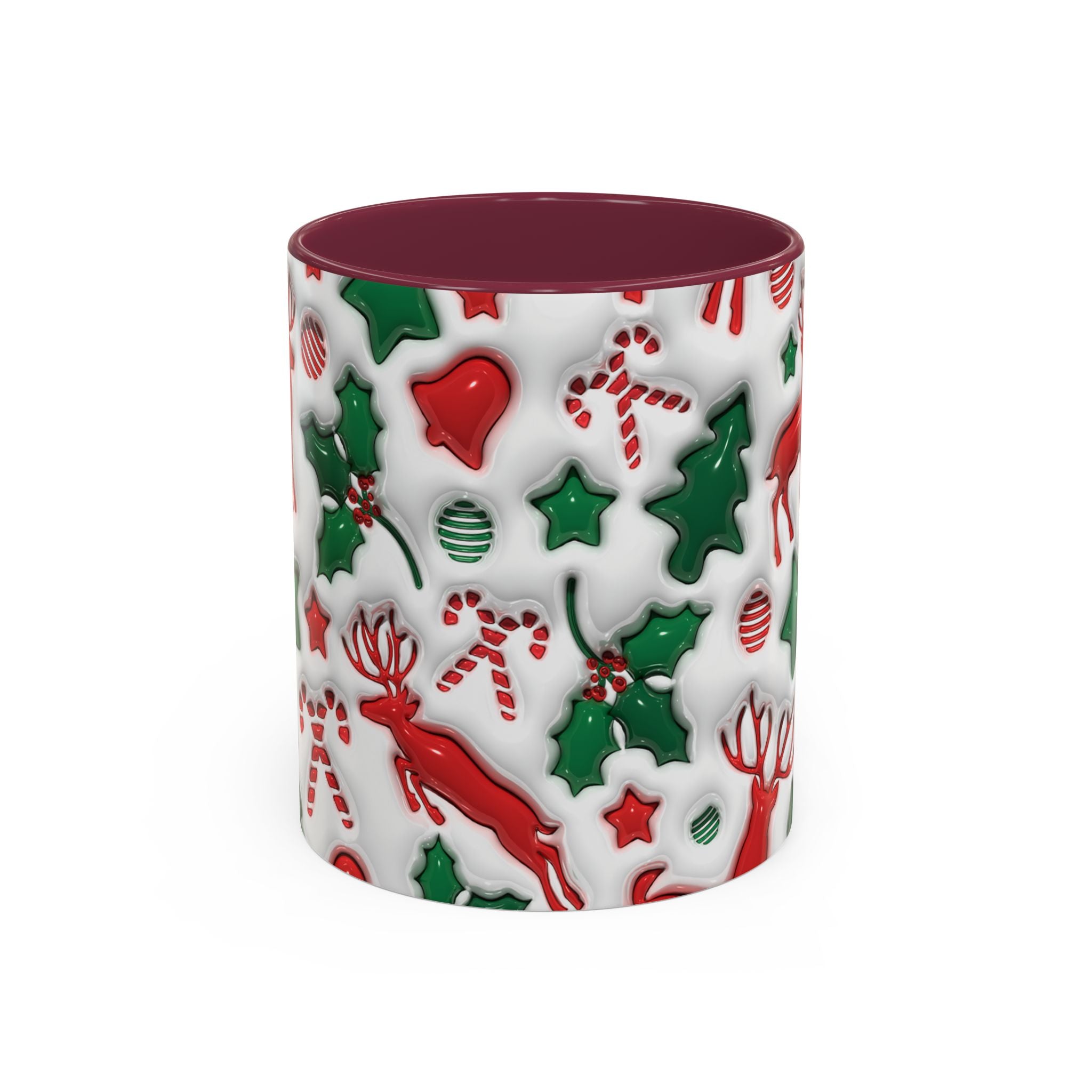 Festive Holiday Mugs, Christmas Coffee Cups, Colorful Reindeer and Candy Cane Design, Cozy Winter Drinkware, Perfect Gift for Holidays