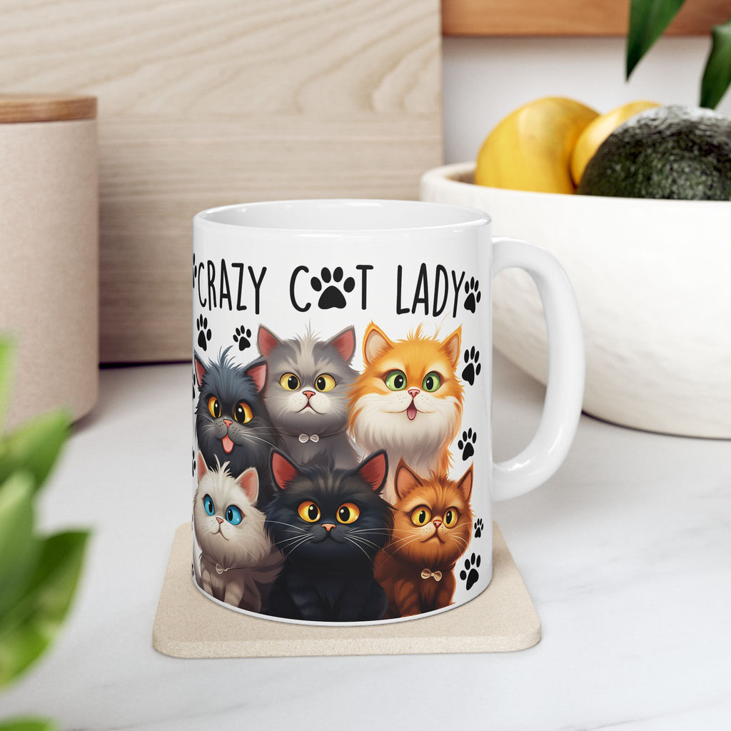 Crazy Cat Lady Cute Kittens Mug | Ceramic Coffee Tea Cup