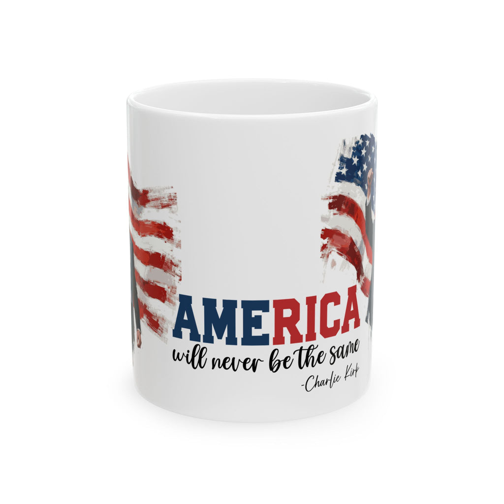 Charlie Kirk Patriotic Ceramic Mug, Coffee Lover Gift, 4th of July, American Flag Mug, Unique Gift for Veterans, Tea Mug with Quote