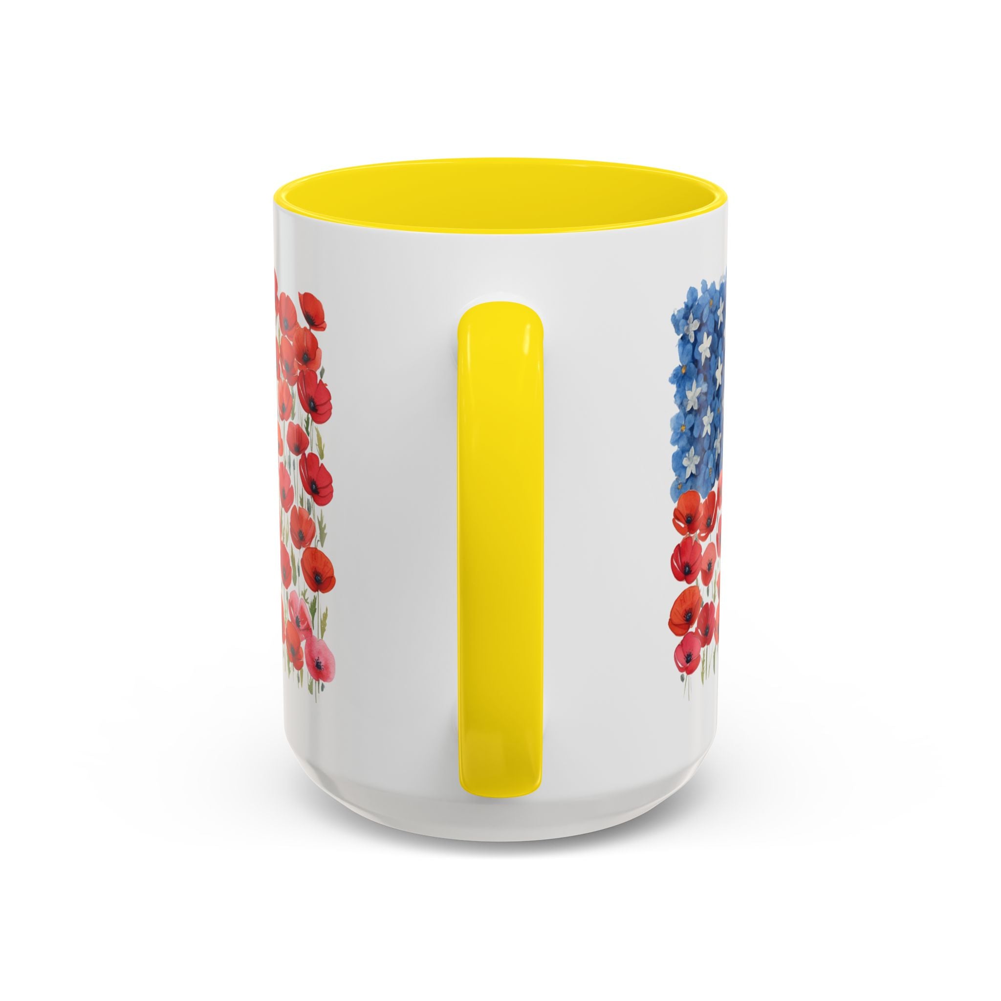Poppy Flowers  American Flag Mug | Accent Coffee Mug