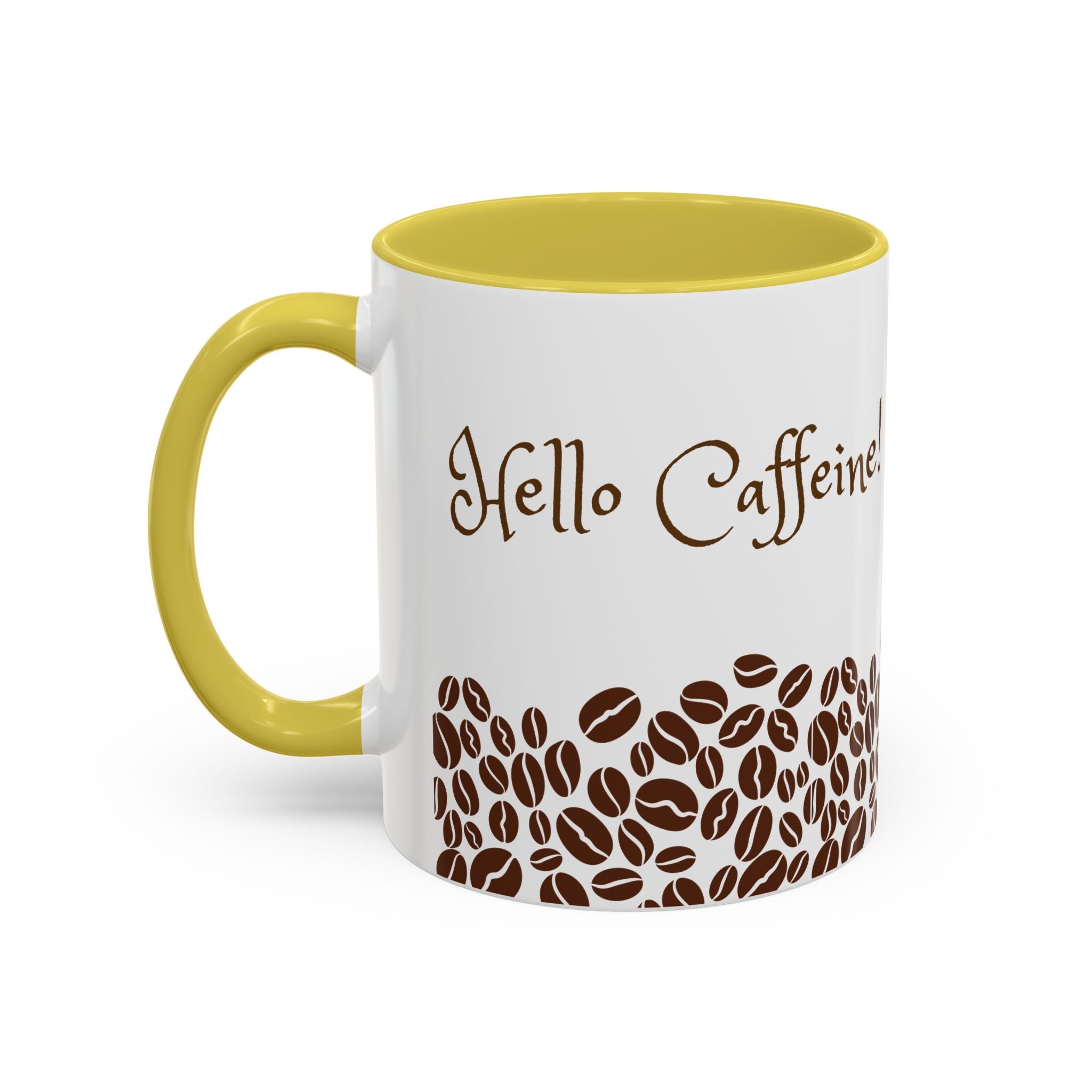 Hello Caffeine! Coffee Bean Ceramic Mug (11oz & 15oz)