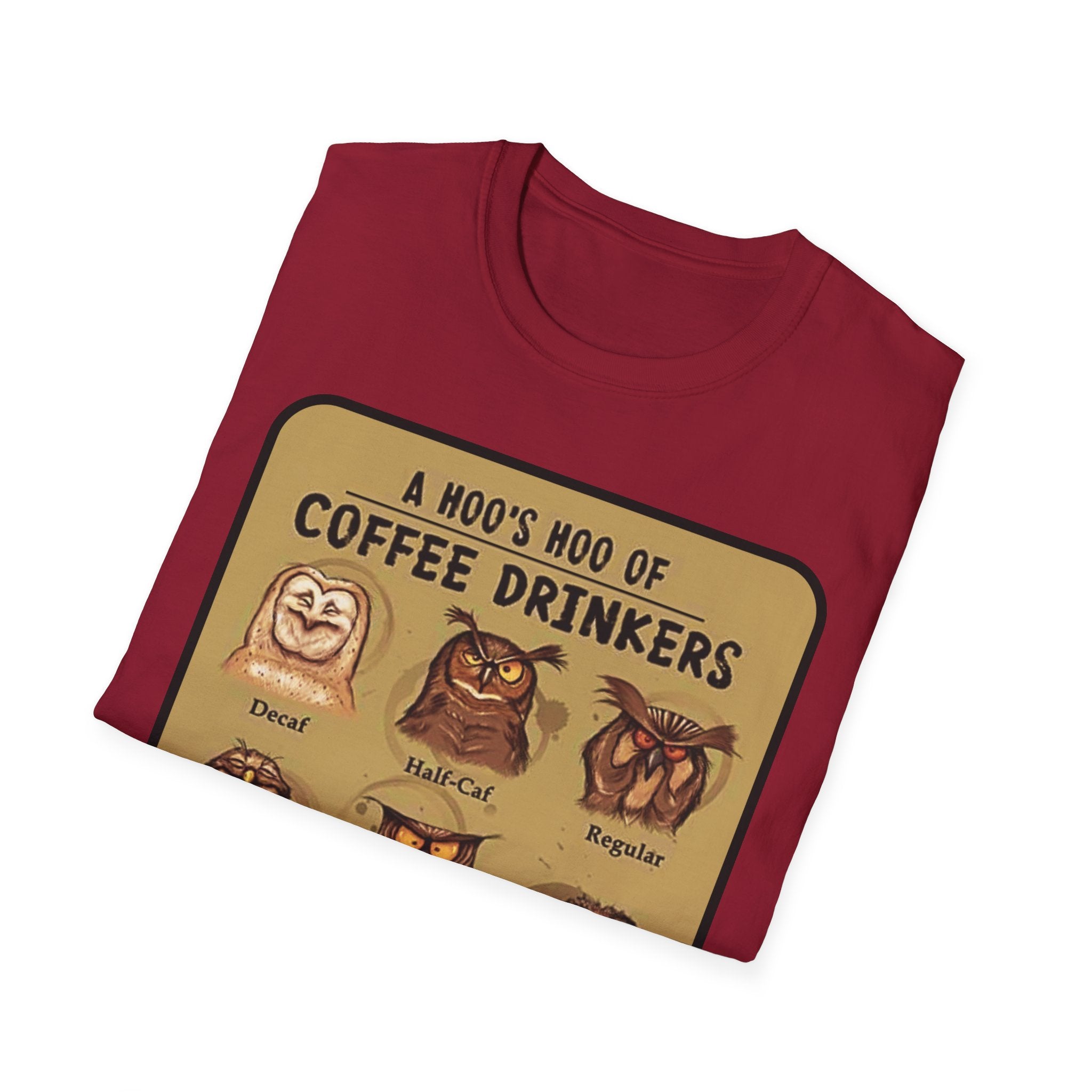 Coffee Owl Types T-Shirt | A Hoo's Hoo of Coffee Drinkers
