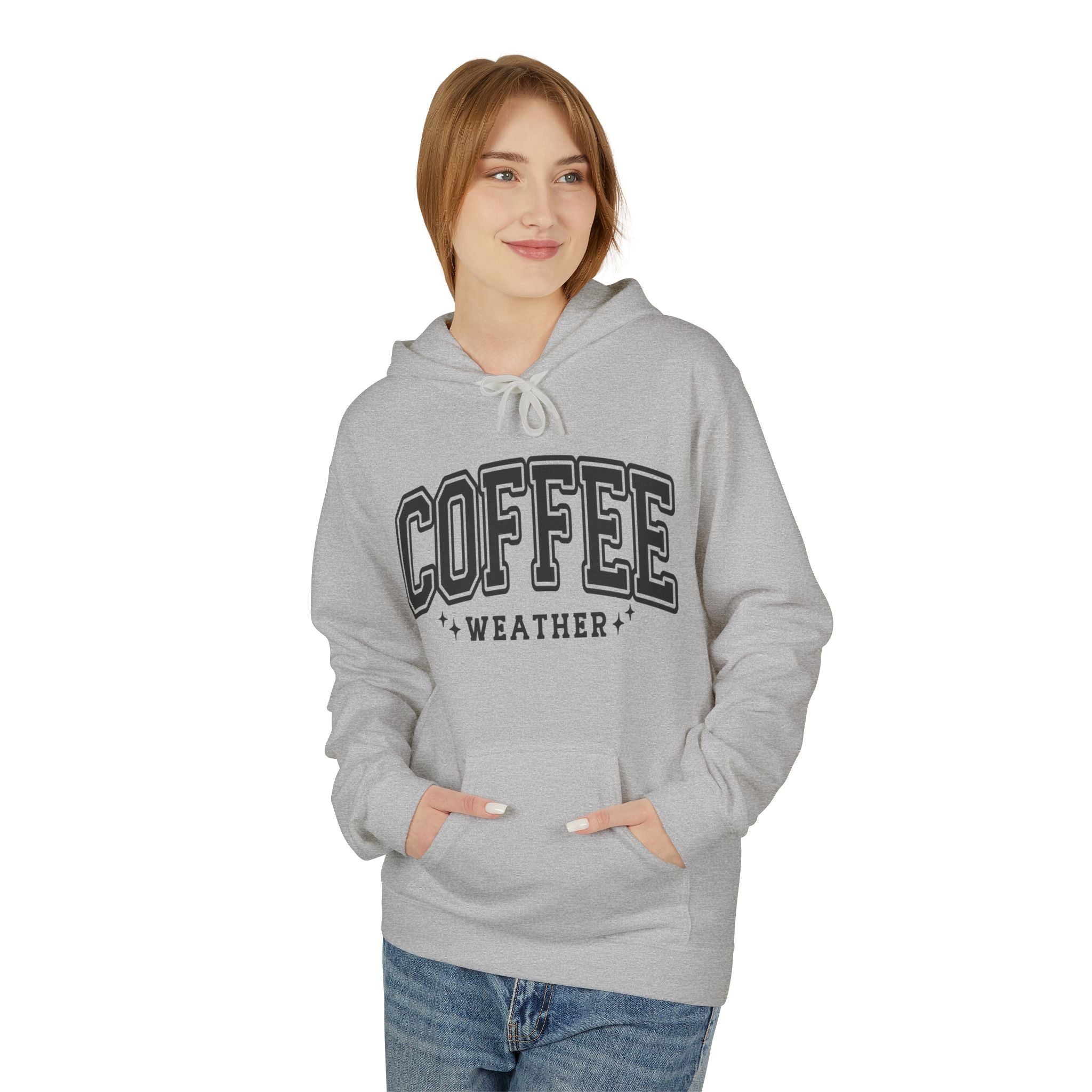 Cozy Coffee Weather Hoodie, Unisex Fleece Sweatshirt, Gift for Coffee Lovers, Fall Fashion, Casual Wear, Everyday Comfort