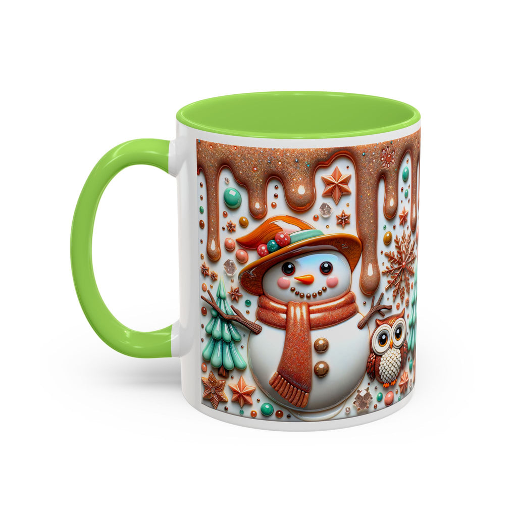 Colorful Holiday Mugs: Festive Owl & Snowman Design, Winter Gift, Christmas Coffee Cup, Cozy Kitchen Decor, Hot Cocoa Mug