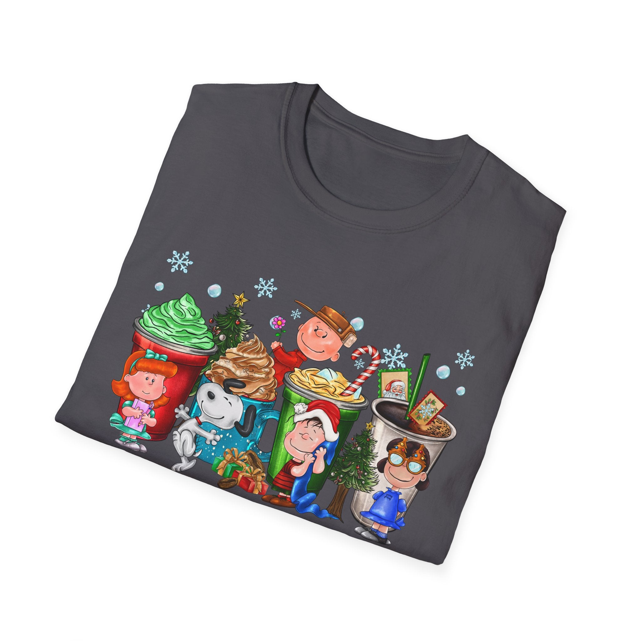 Holiday Cartoon Characters T-Shirt | Christmas Kids Crew Illustration