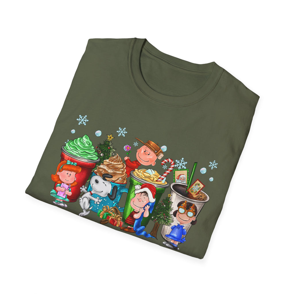 Holiday Cartoon Characters T-Shirt | Christmas Kids Crew Illustration