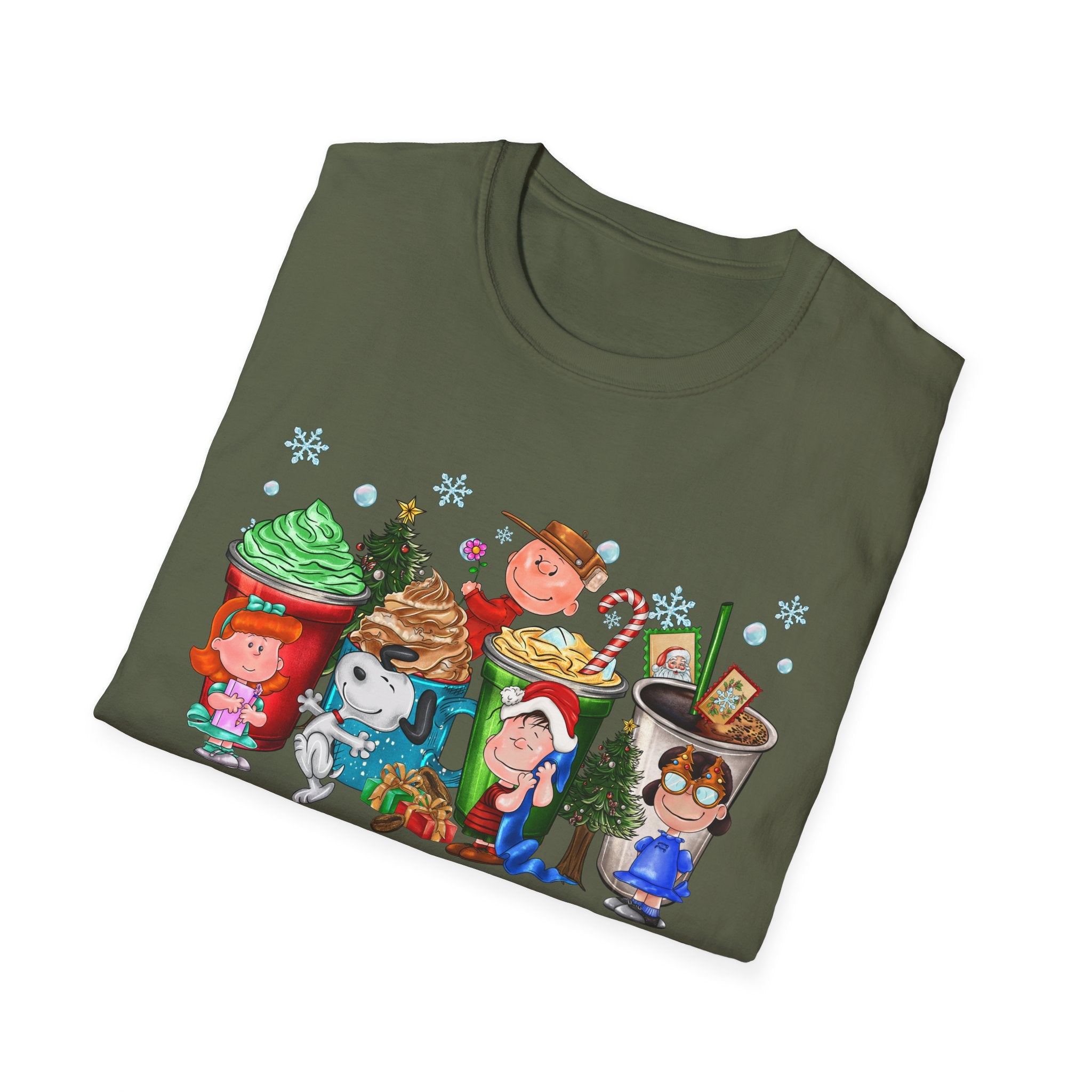 Holiday Cartoon Characters T-Shirt | Christmas Kids Crew Illustration