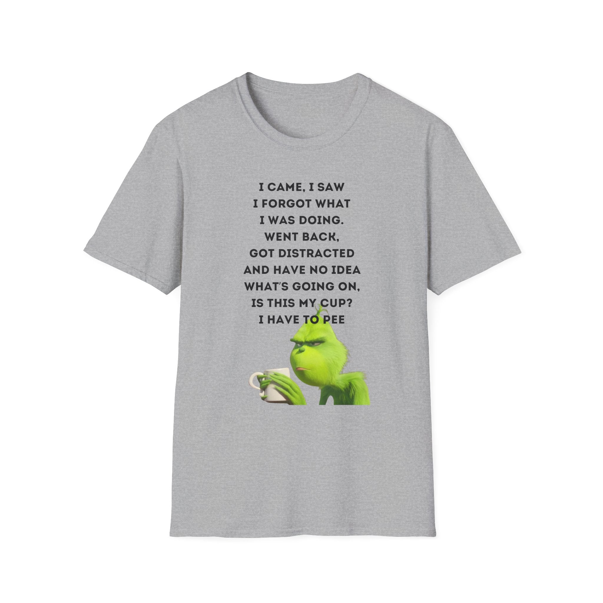 Grinch Inspired Softstyle Tee: I Came, I Saw, Funny T-Shirt for Fans, Gift for Birthdays, Casual Wear, Kermit Merchandise