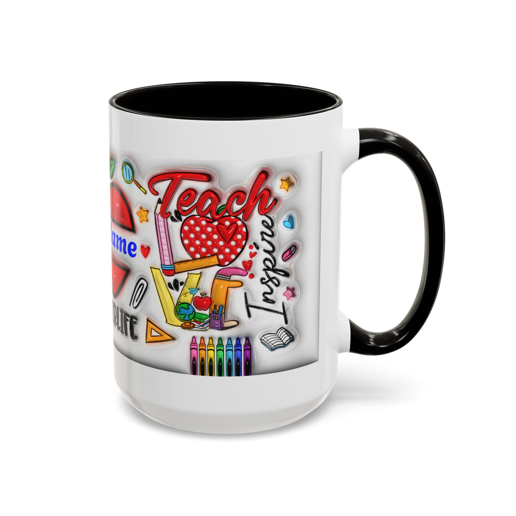 Personalized Teacher Mugs | Colorful 11oz & 15oz Coffee Cups | Fun Gift for Educators | Back to School | Teacher Appreciation