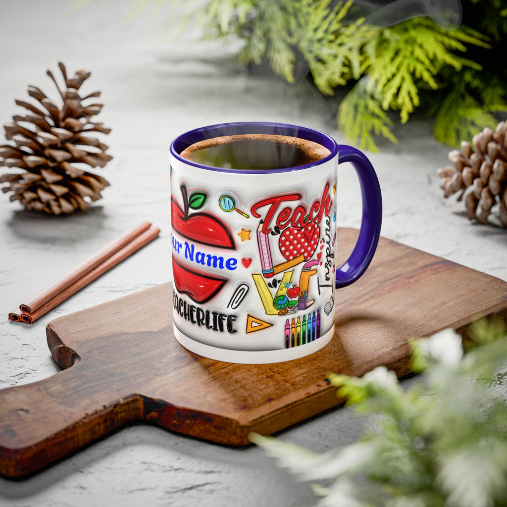 Personalized Teacher Mugs | Colorful 11oz & 15oz Coffee Cups | Fun Gift for Educators | Back to School | Teacher Appreciation