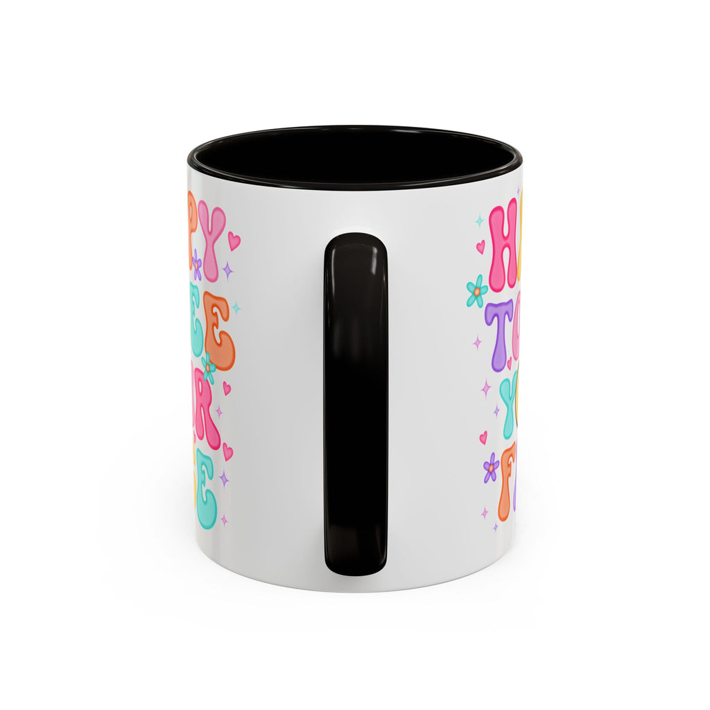 Happy To See Your Face Colorful Coffee Mug — Retro Smiley 11oz/15oz