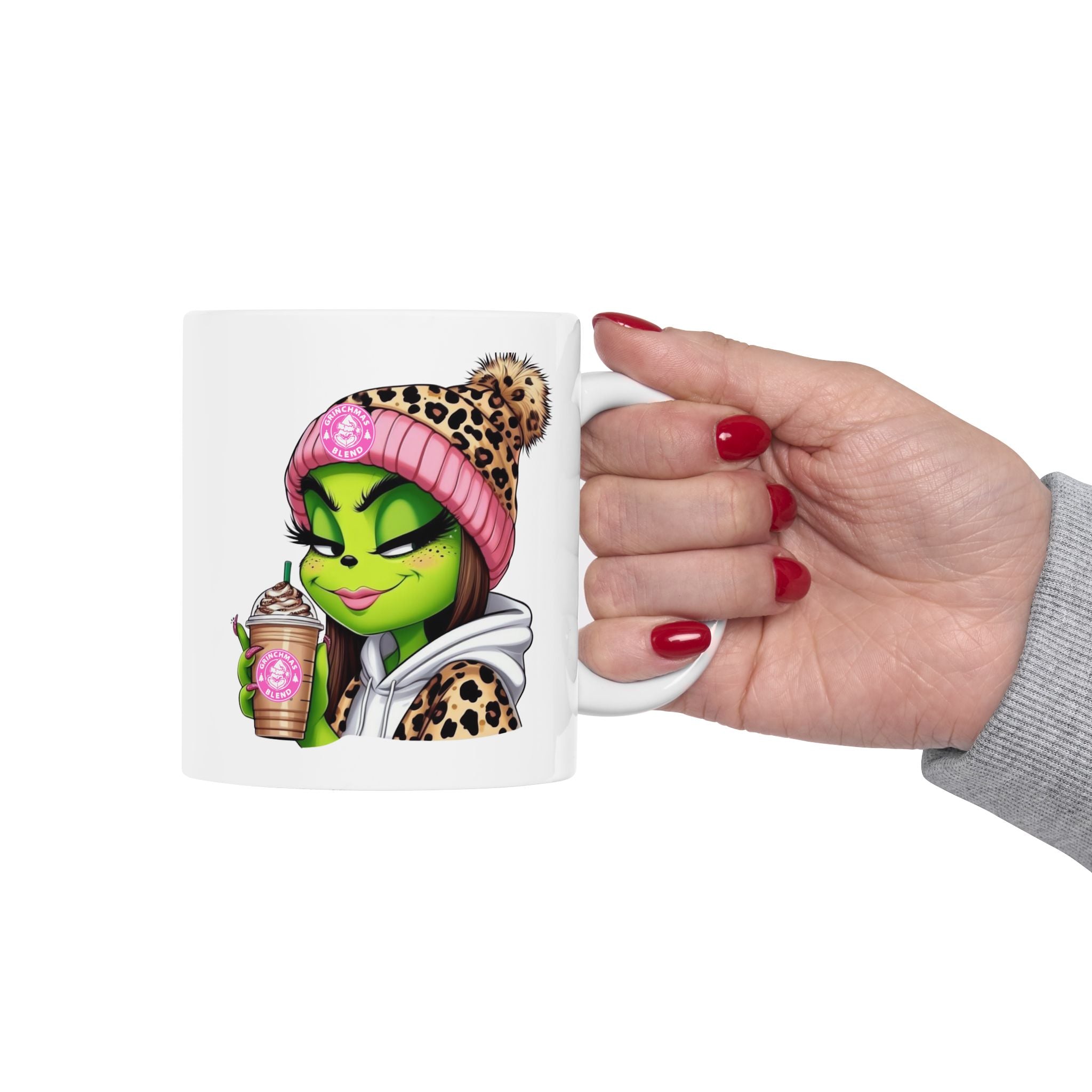 Funky Grinchy-Themed Ceramic Mug | Cute Coffee Cup, Gift for Miss Grinch Lovers, Unique Kitchen Decor, Fun Drinkware, Quirky Mug
