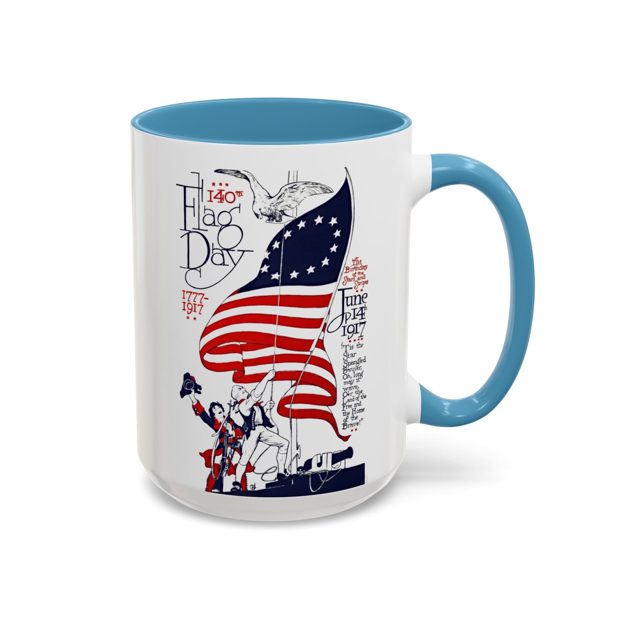 American Flag Day June 14th Parade Illustration Mug | Accent Coffee Mug