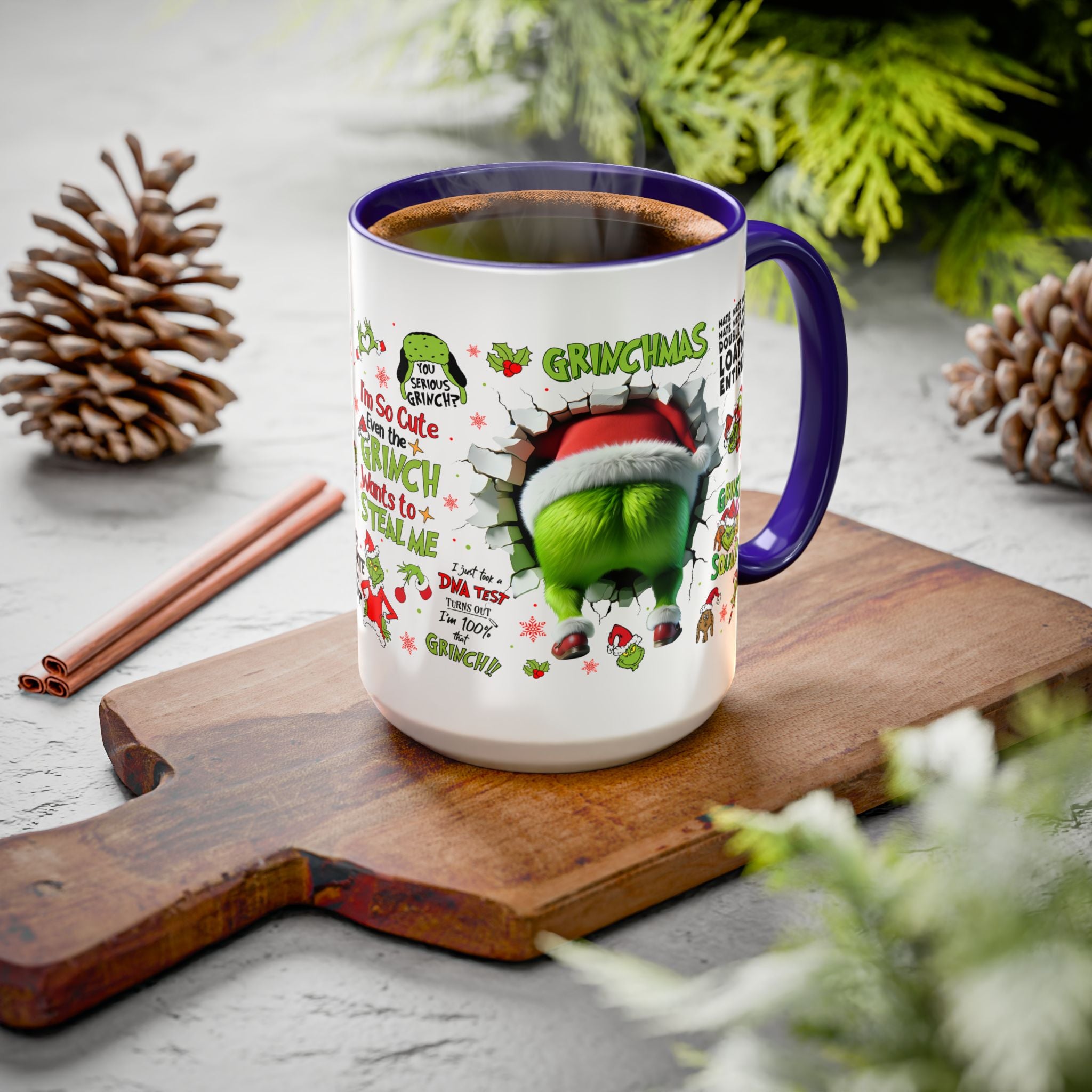 Colorful Grinch Mugs for Holiday Cheer, Funny Coffee Cups, Christmas Gift, Grinch Lovers, Festive Kitchen Decor