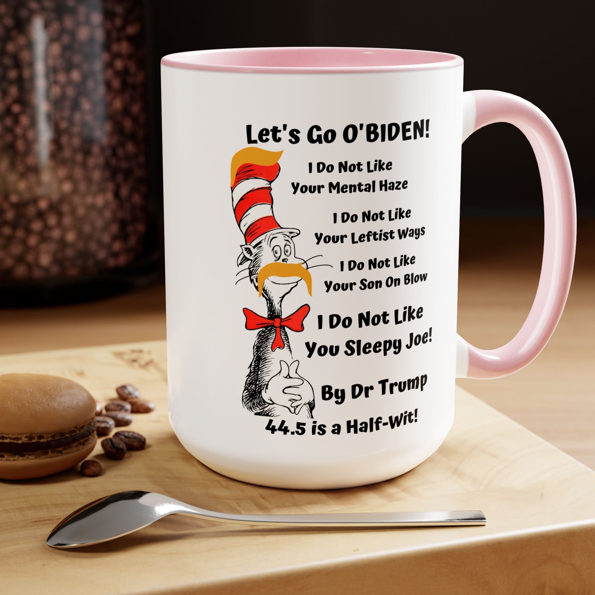 Dr. TRUMP and O'BIDEN 44.5 -  Two-Tone Coffee Mugs, 15oz