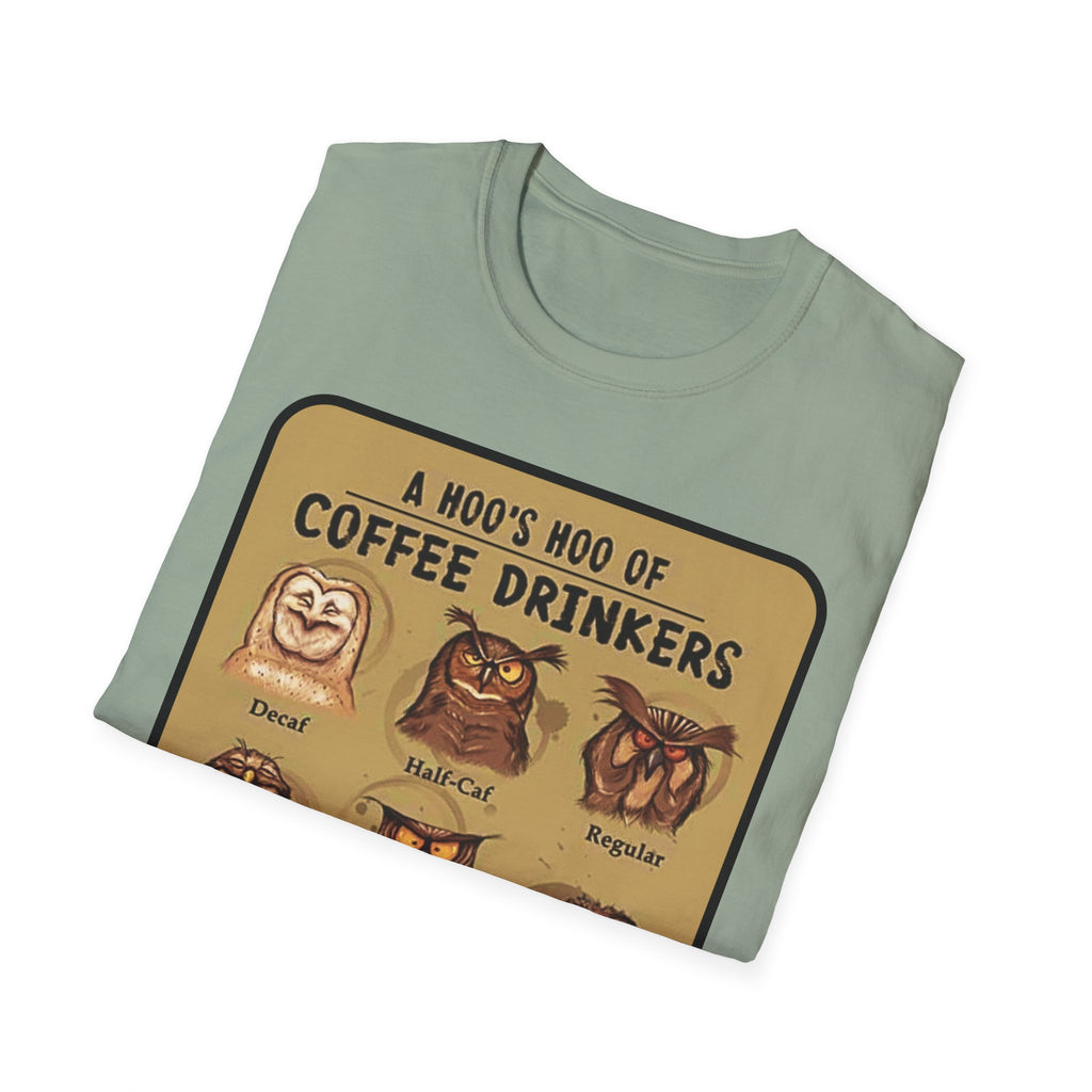 Coffee Owl Types T-Shirt | A Hoo's Hoo of Coffee Drinkers