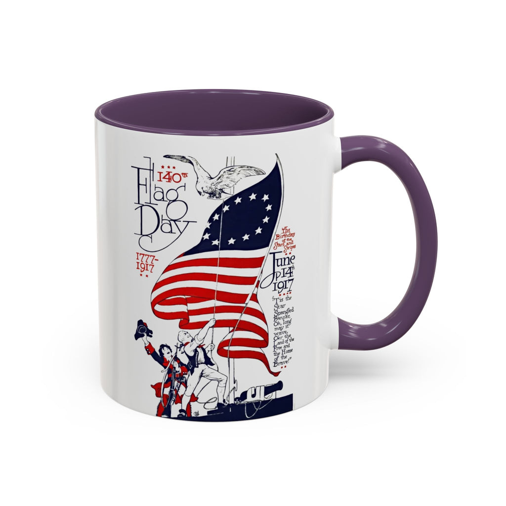 American Flag Day June 14th Parade Illustration Mug | Accent Coffee Mug