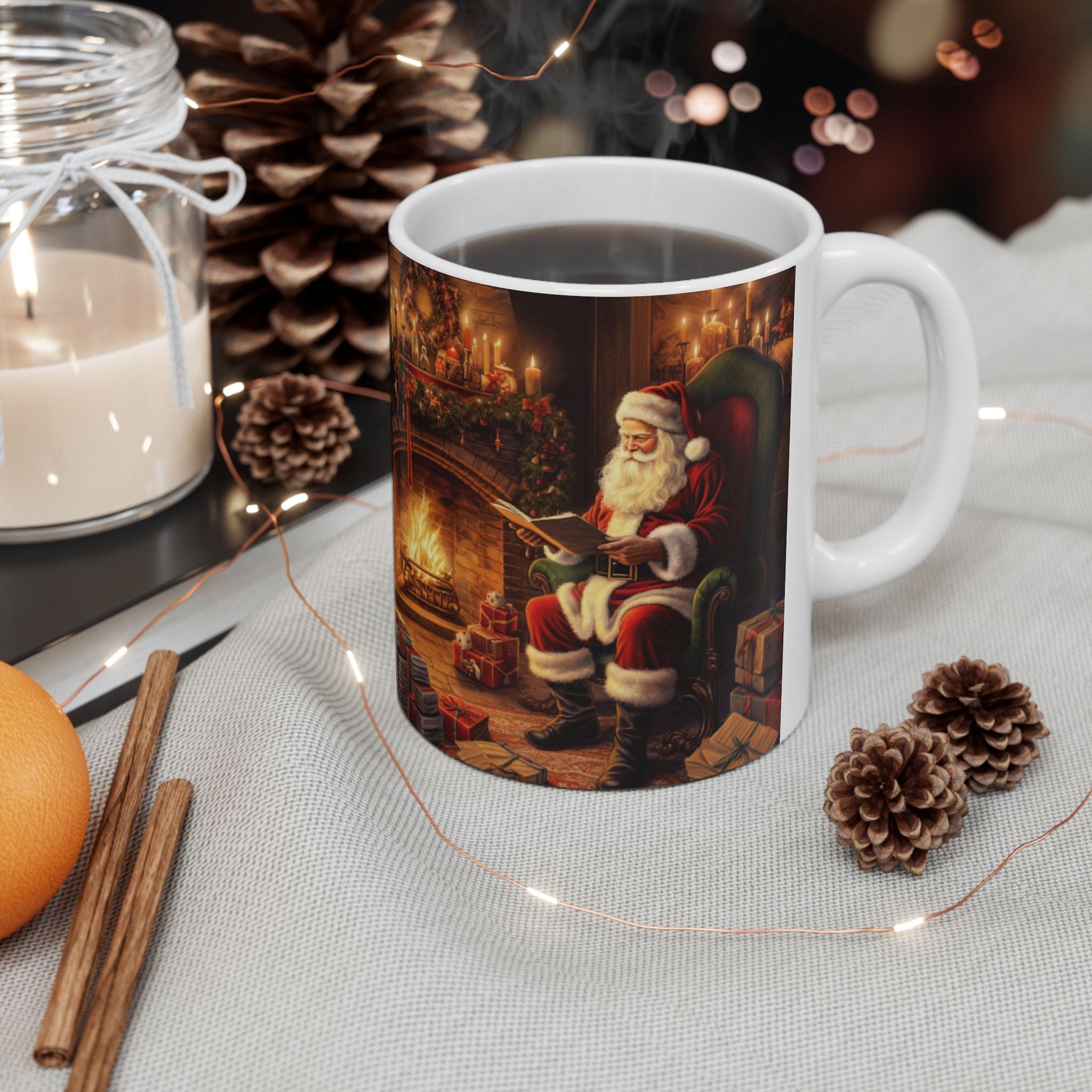 Santa Cozy Christmas Ceramic Mug - Perfect for Warm Drinks, Christmas Gift, Winter Decor, Coffee Lover, Seasonal Mug