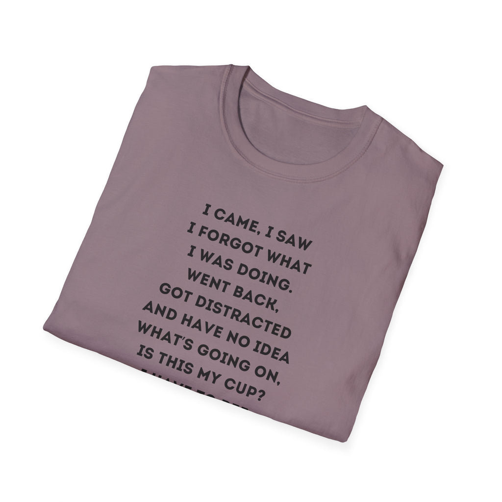 Forgetful Mini Character I Have To Pee T-Shirt | Funny Quote Tee