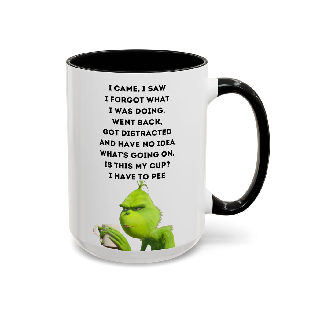 Grumpy Grinch Quote Accent Coffee Mug | Funny Holiday Coffee Cup