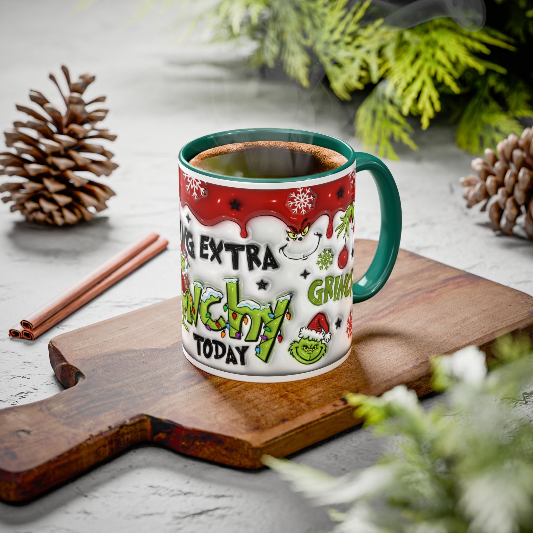 Grinch Holiday Mug - Feeling Extra Grinchy Today! Christmas Gift, Funny Coffee Cup, Holiday Decor, Winter Warmth