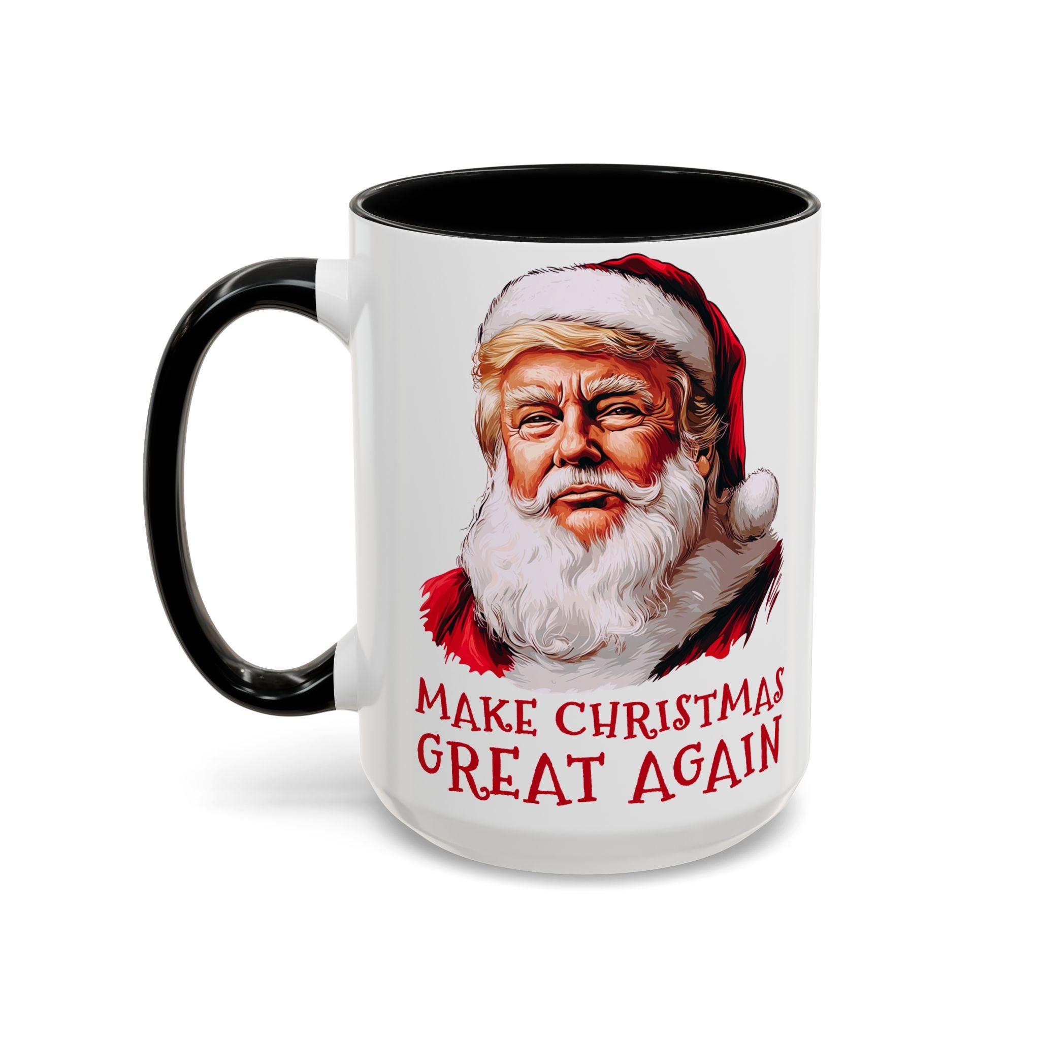 Santa Claus Trump Portrait Mug | Make Christmas Great Again, Holiday Coffee Mug