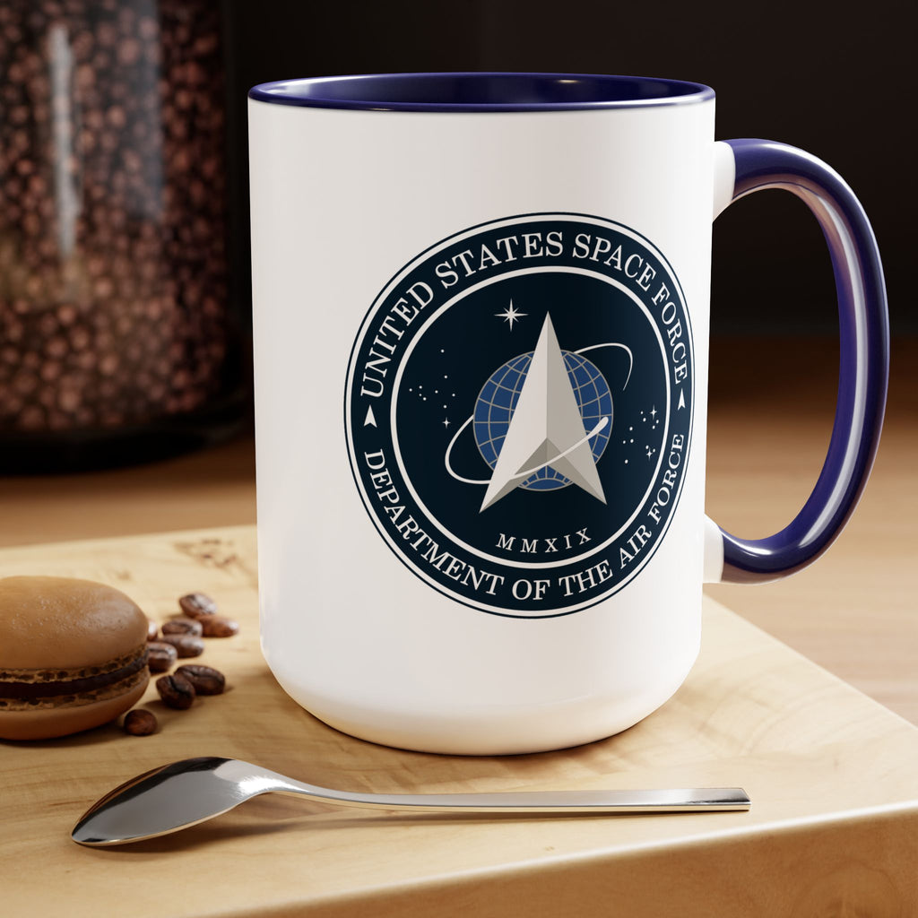 United States Space Force #SpaceForce Two-Tone Coffee Mugs, 15oz