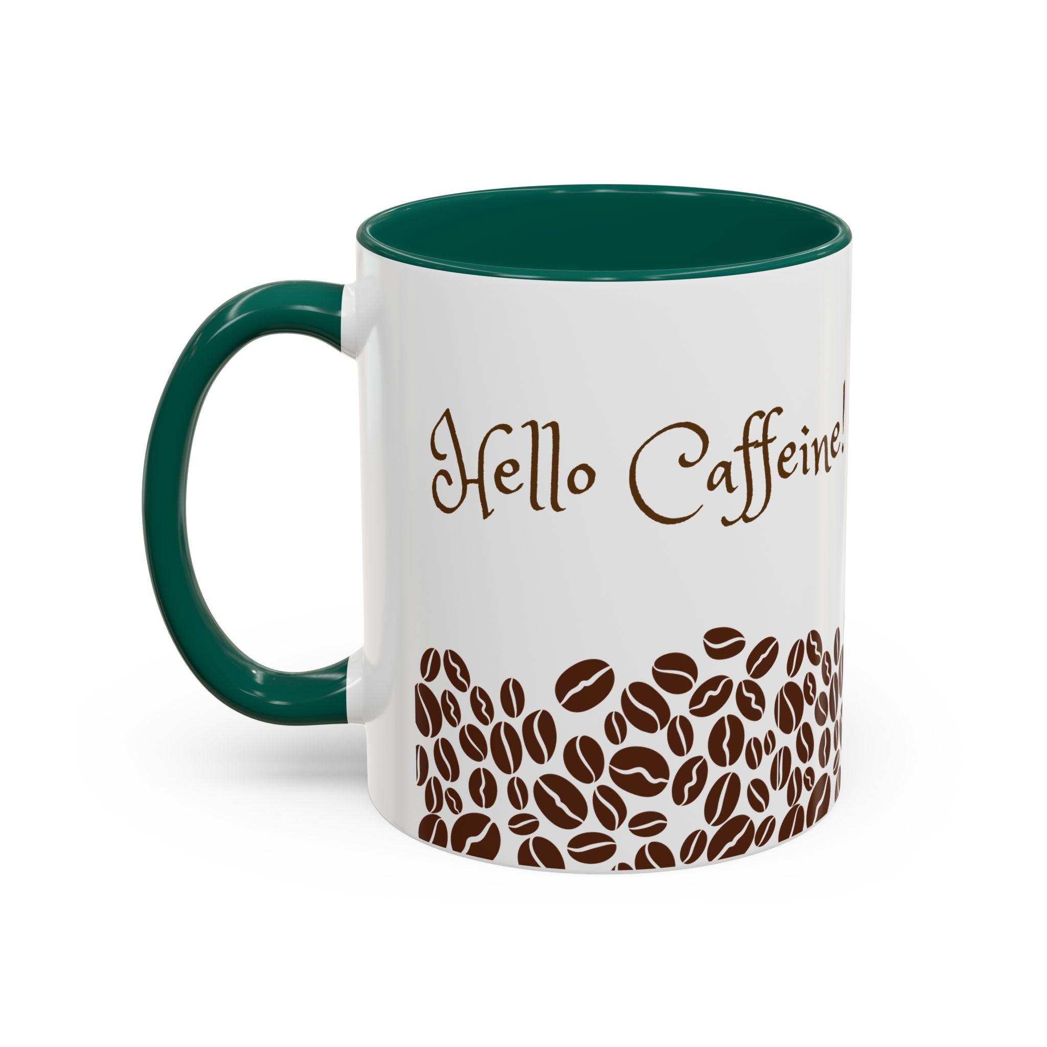 Hello Caffeine! Coffee Bean Ceramic Mug (11oz & 15oz)