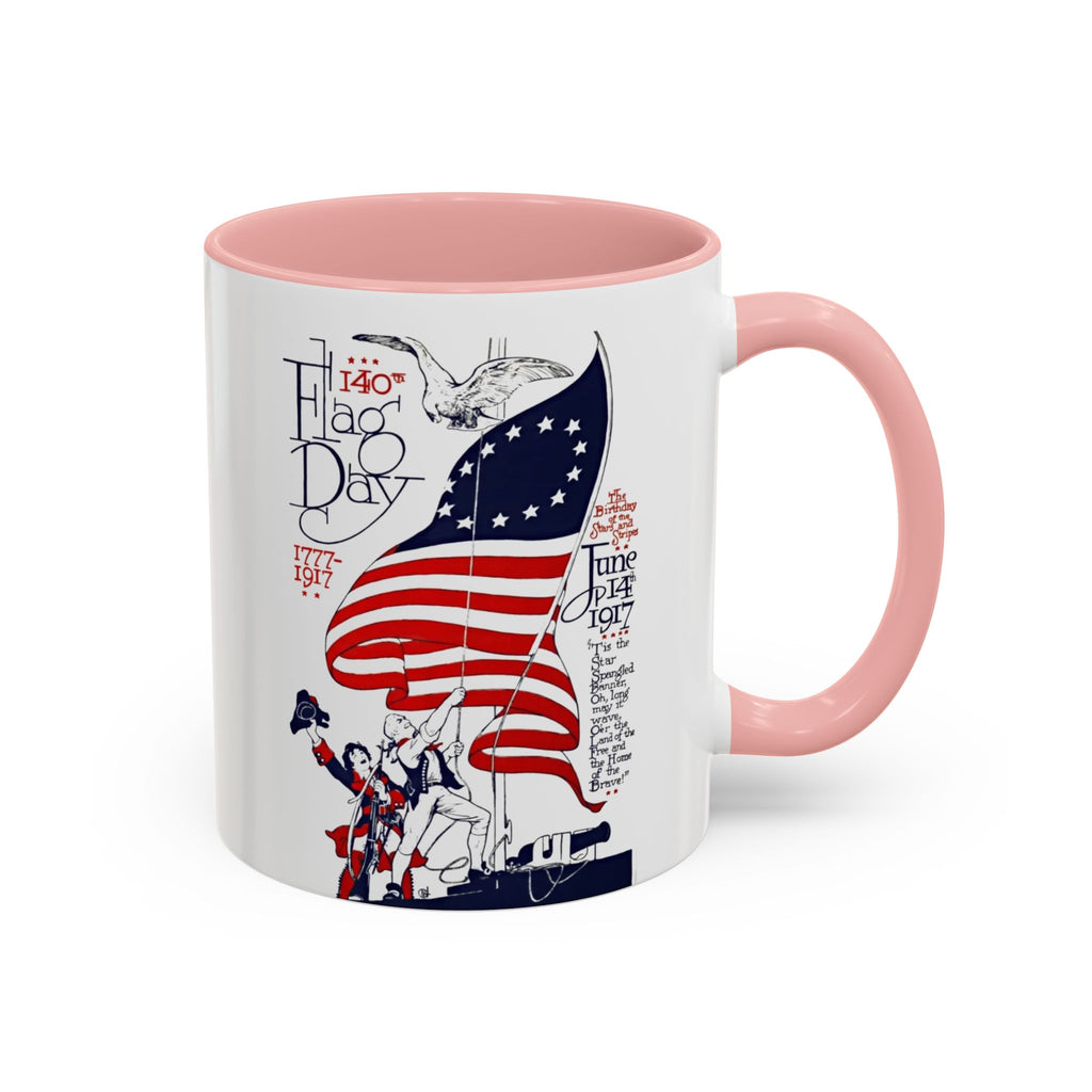American Flag Day June 14th Parade Illustration Mug | Accent Coffee Mug