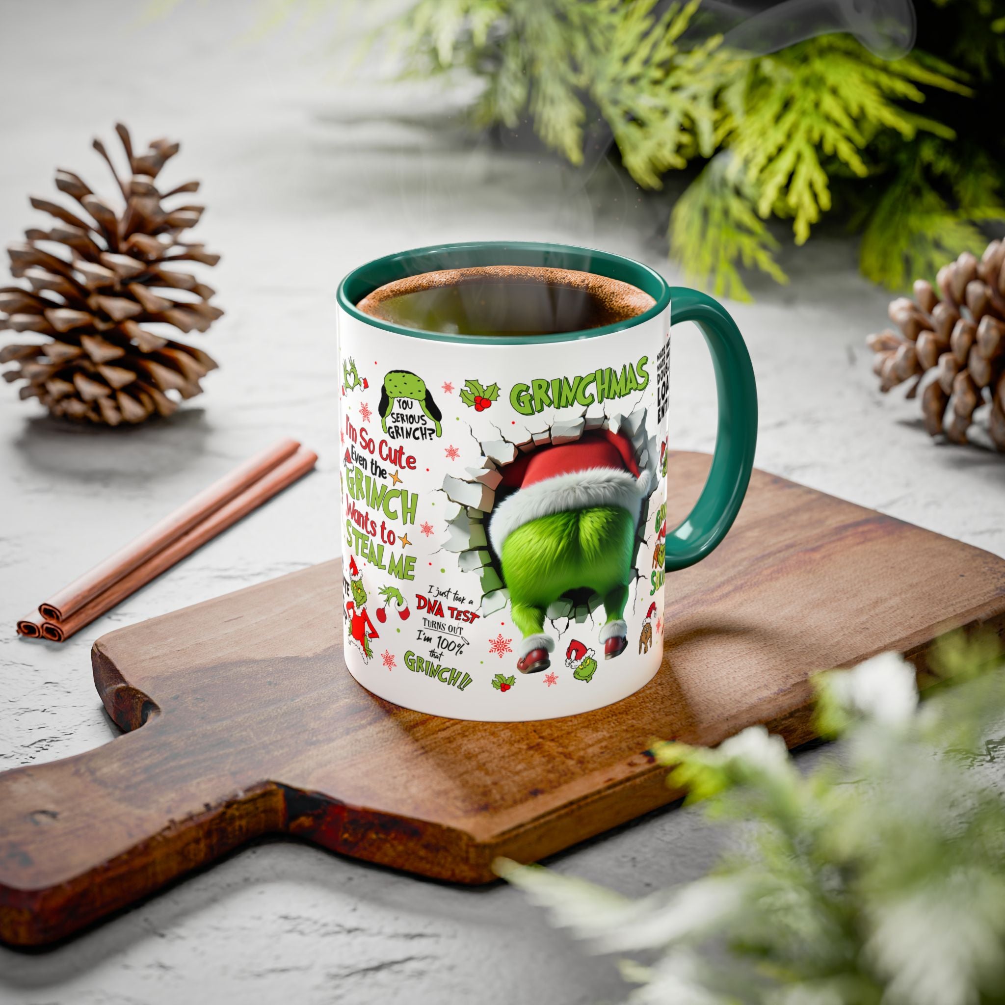 Colorful Grinch Mugs for Holiday Cheer, Funny Coffee Cups, Christmas Gift, Grinch Lovers, Festive Kitchen Decor