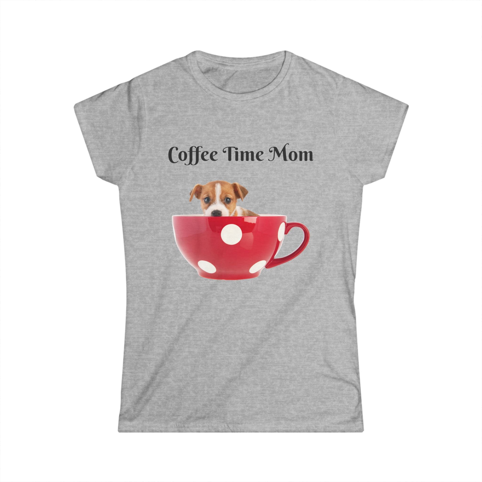 Coffee Time Mom T-Shirt, Cute Dog Tee, Fun Gift for Moms, Coffee Lover Shirt, Pet Lover Apparel, Mother's Day Gift