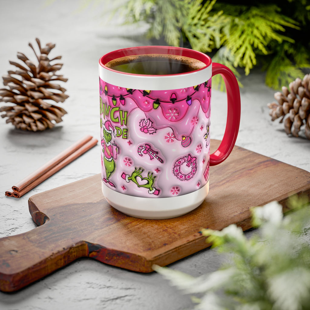 Colorful Grinch Mug, Holiday Gift, Whimsical Drinkware, Festive Coffee Cup, Christmas Decor, Grinch Mode Mug