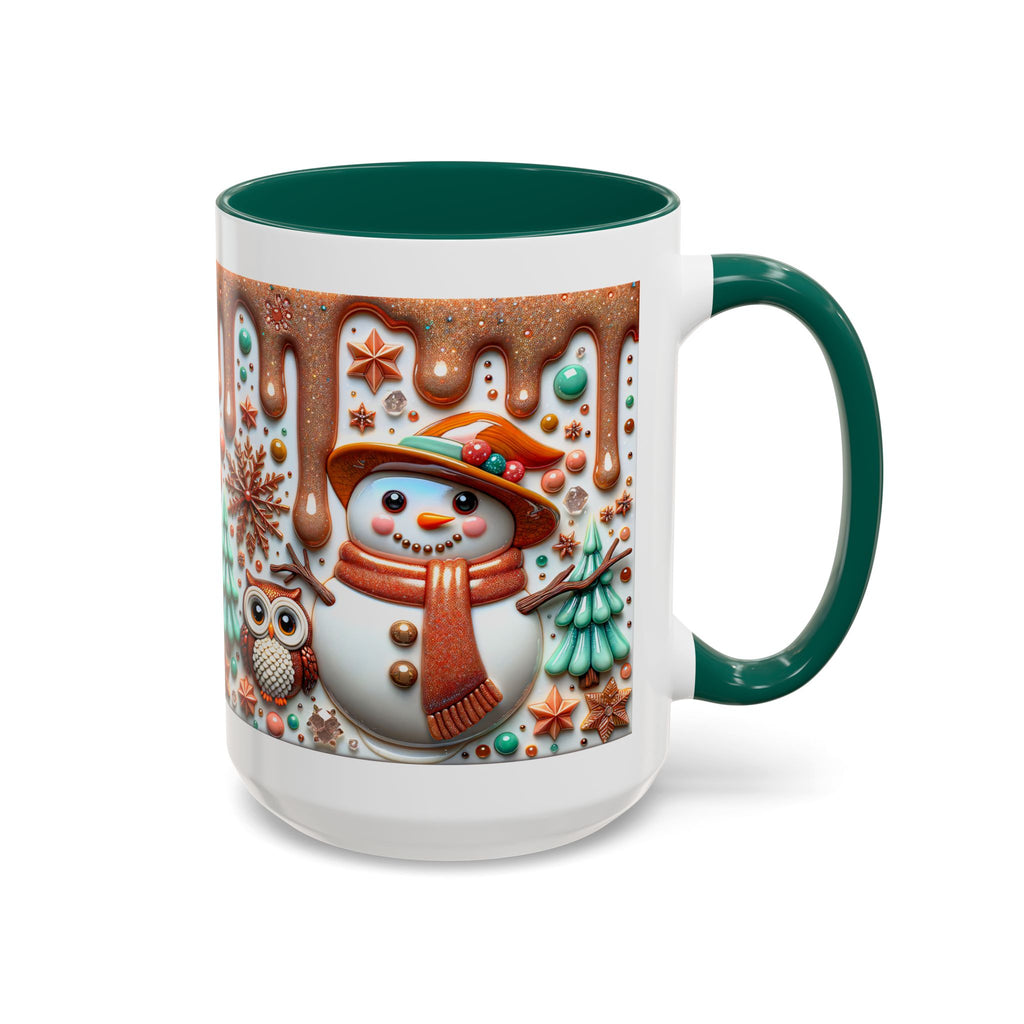 Colorful Holiday Mugs: Festive Owl & Snowman Design, Winter Gift, Christmas Coffee Cup, Cozy Kitchen Decor, Hot Cocoa Mug