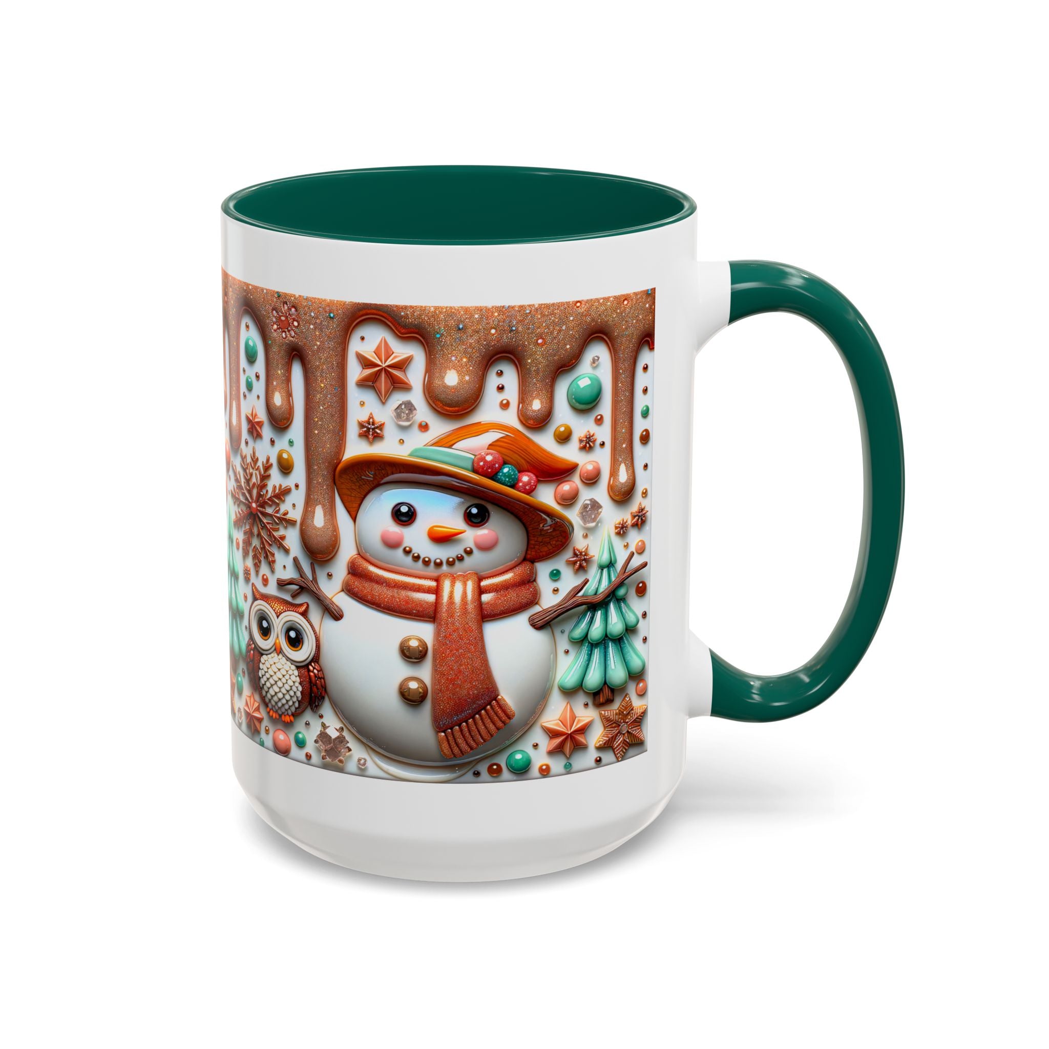 Colorful Holiday Mugs: Festive Owl & Snowman Design, Winter Gift, Christmas Coffee Cup, Cozy Kitchen Decor, Hot Cocoa Mug