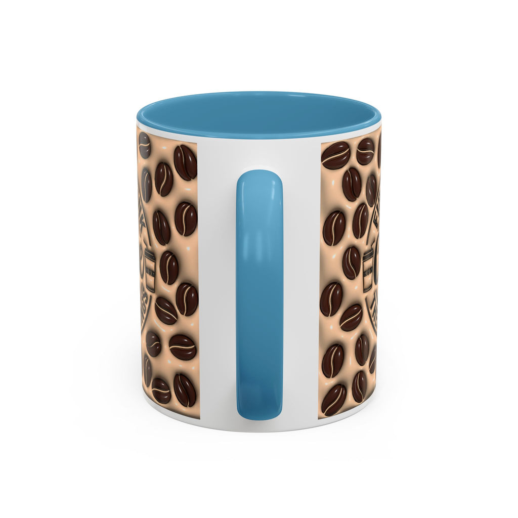 Coffee Beans Pattern First I Drink Coffee Mug | Accent 11oz 15oz