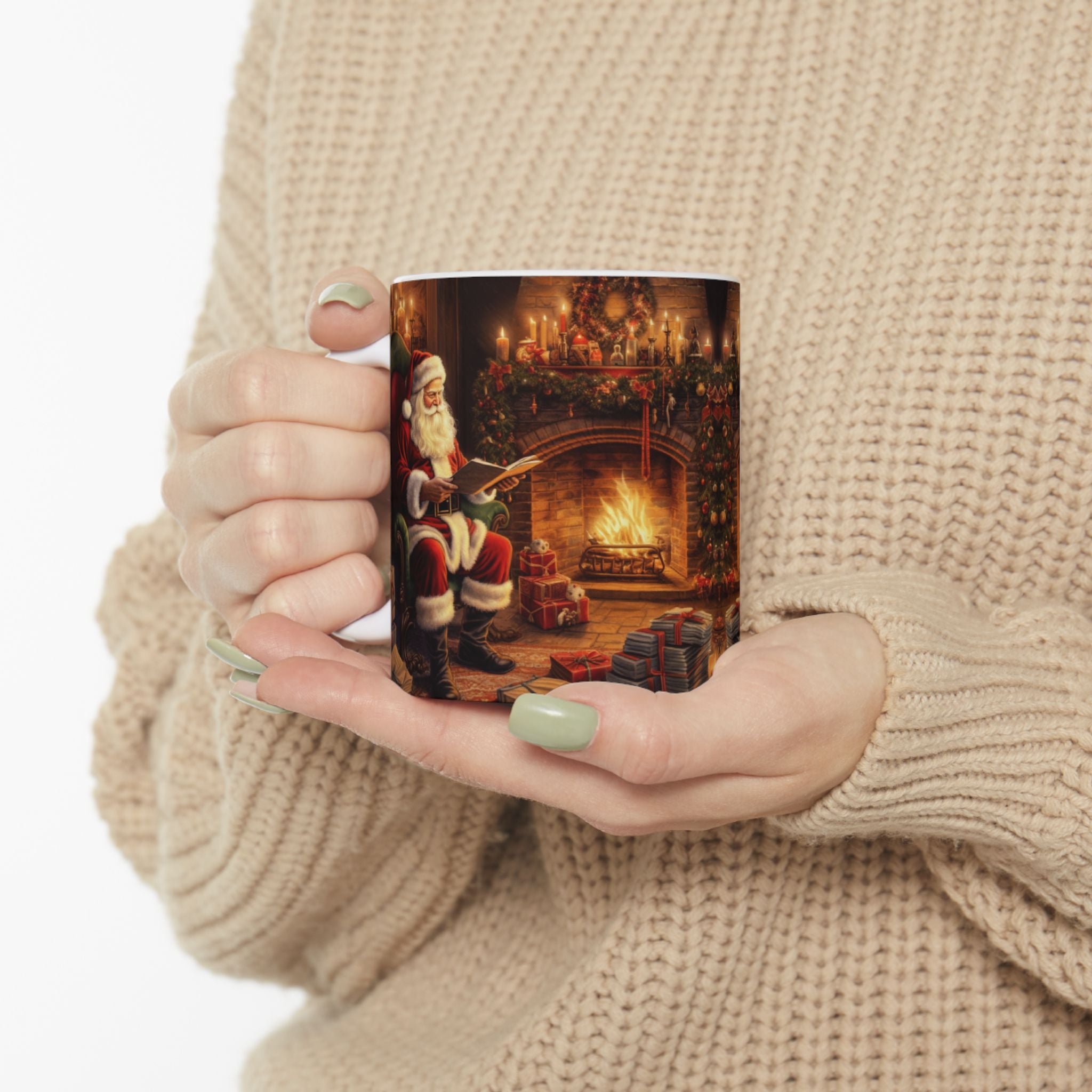 Santa Cozy Christmas Ceramic Mug - Perfect for Warm Drinks, Christmas Gift, Winter Decor, Coffee Lover, Seasonal Mug