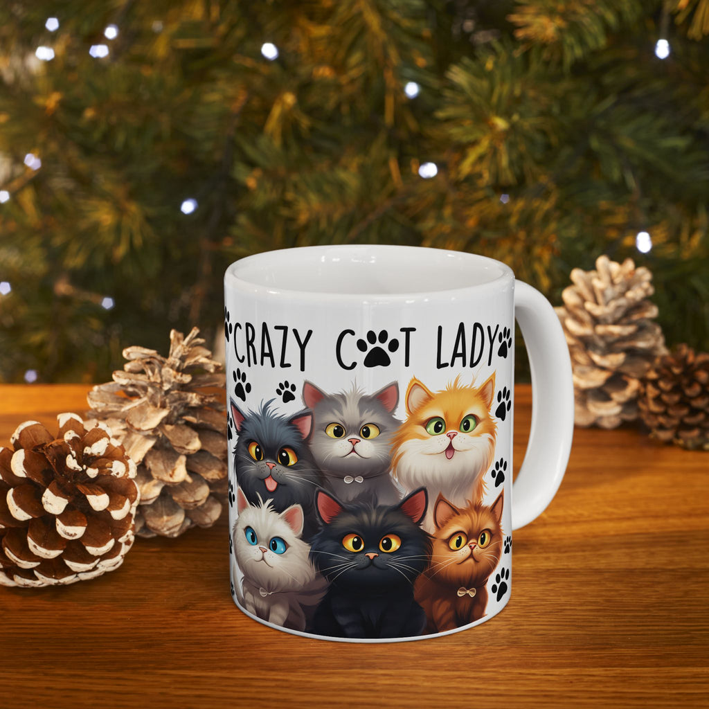 Crazy Cat Lady Cute Kittens Mug | Ceramic Coffee Tea Cup