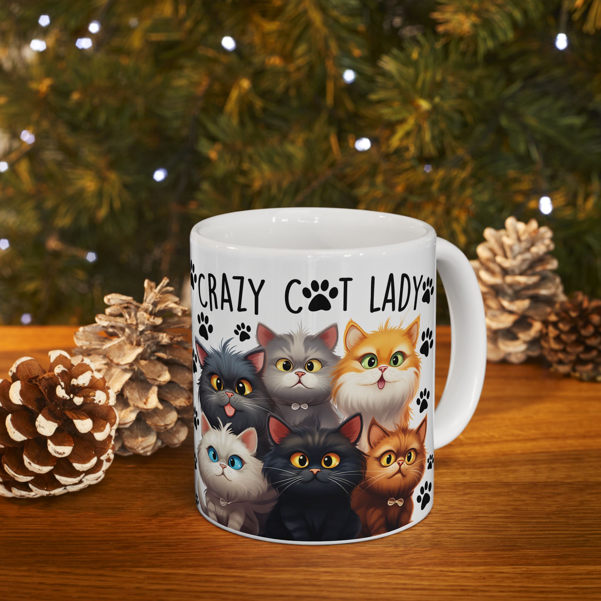 Crazy Cat Lady Cute Kittens Mug | Ceramic Coffee Tea Cup