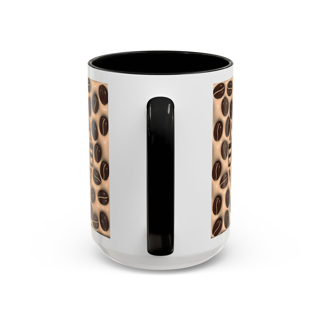 Coffee Beans Pattern First I Drink Coffee Mug | Accent 11oz 15oz