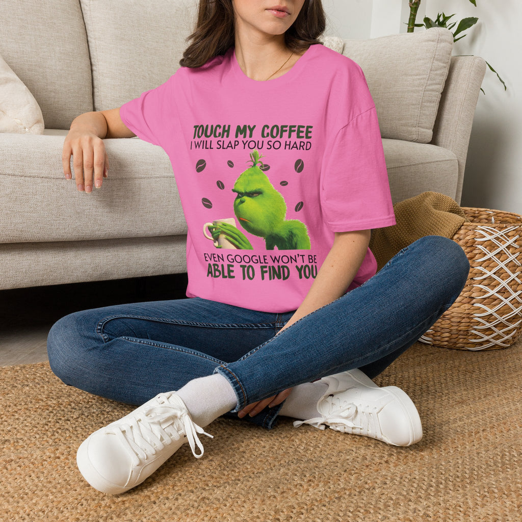 Funny Grinch Coffee T-Shirt, Unisex Tee for Coffee Lovers, Holiday Gift, Quirky Humor Shirt, Perfect for Christmas and Birthdays