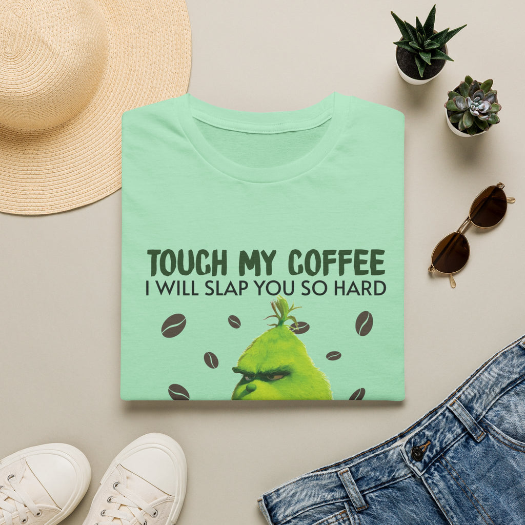 Funny Grinch Coffee T-Shirt, Unisex Tee for Coffee Lovers, Holiday Gift, Quirky Humor Shirt, Perfect for Christmas and Birthdays
