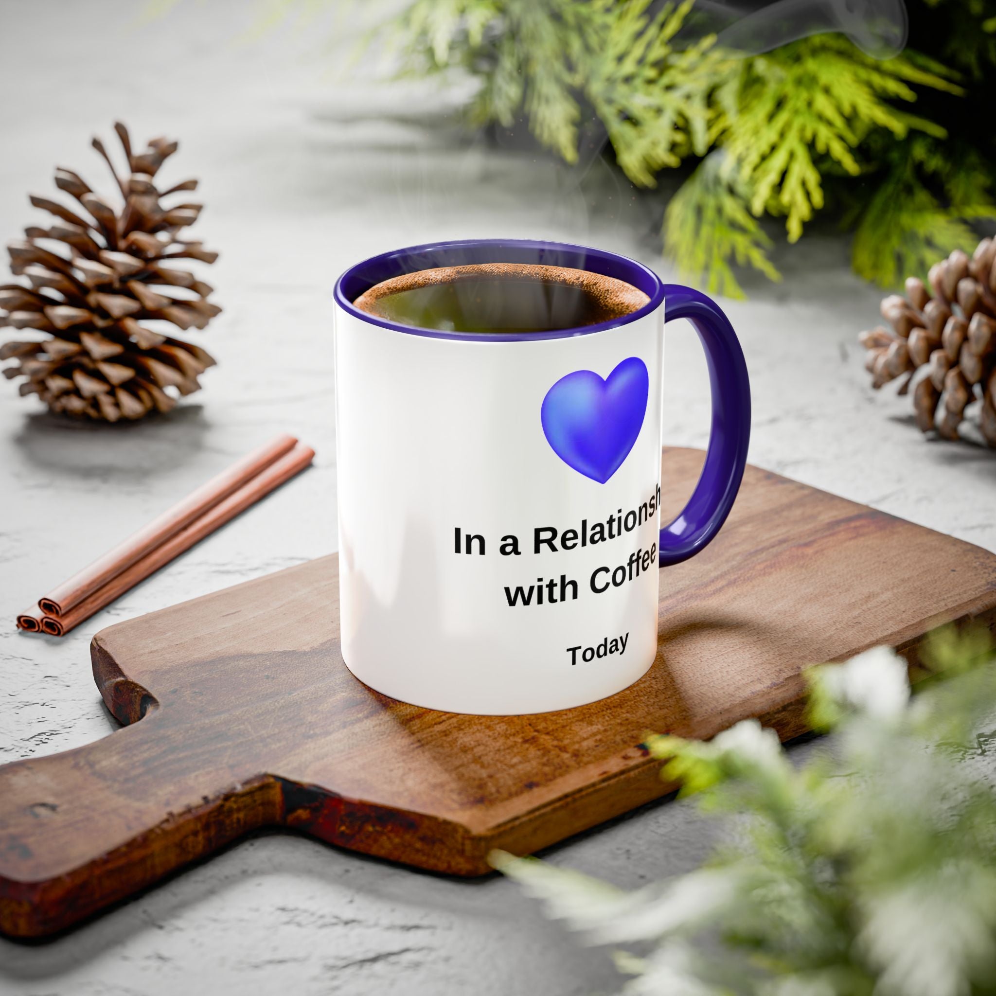 Coffee Lover Mug, Funny Coffee Cup Gift, Relationship with Coffee, Colorful Ceramic Mug, Coffee Addict Mug, Coffee Gift for Her, Coffee Mug