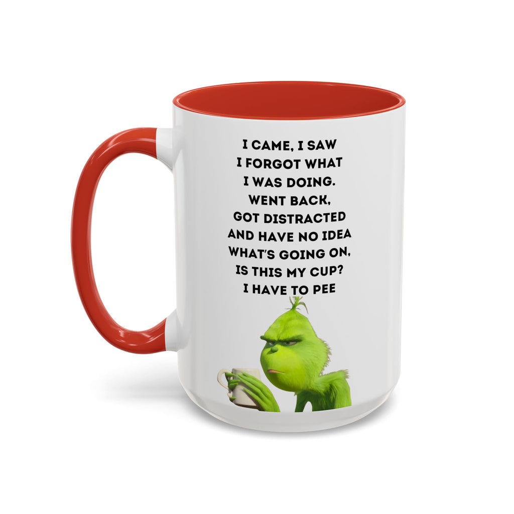 Grumpy Grinch Quote Accent Coffee Mug | Funny Holiday Coffee Cup