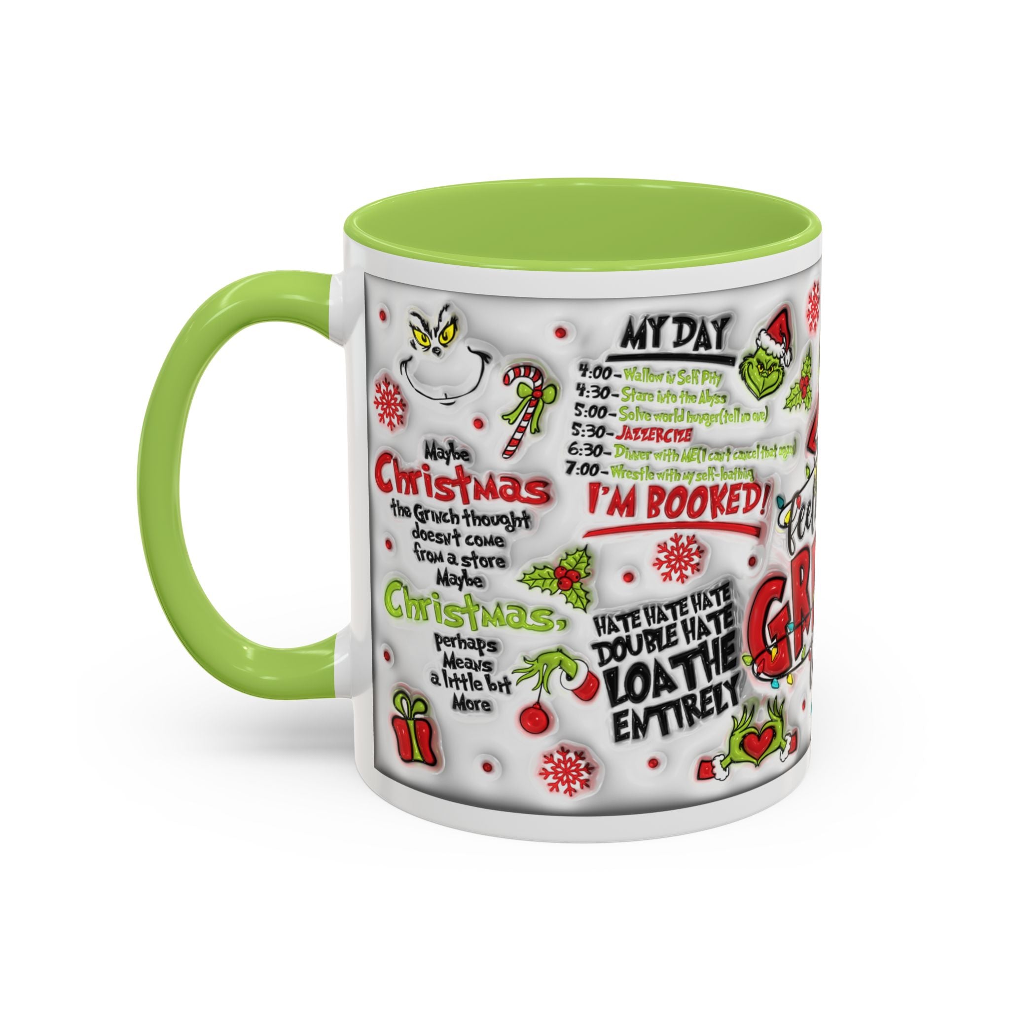 Grinchy Holiday Coffee Mug — "Feeling Extra Grinchy Today" Accent Mug (11/15oz)