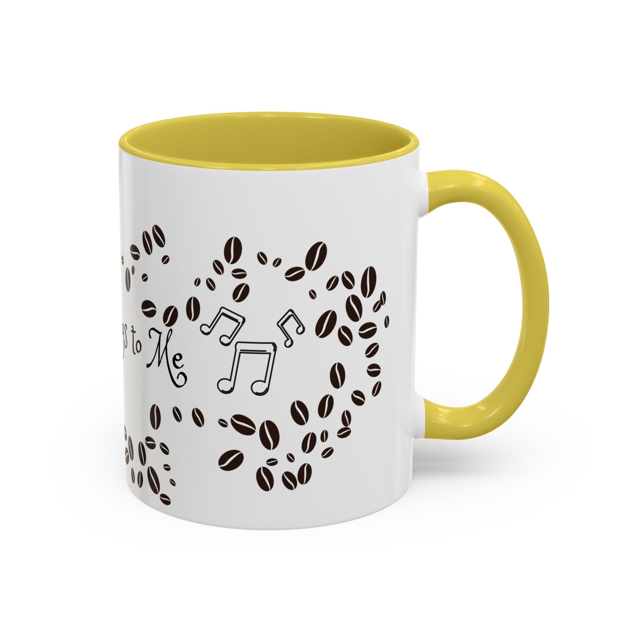Coffee Sings to Me Mug — 11oz/15oz Ceramic Coffee Bean Music Mug