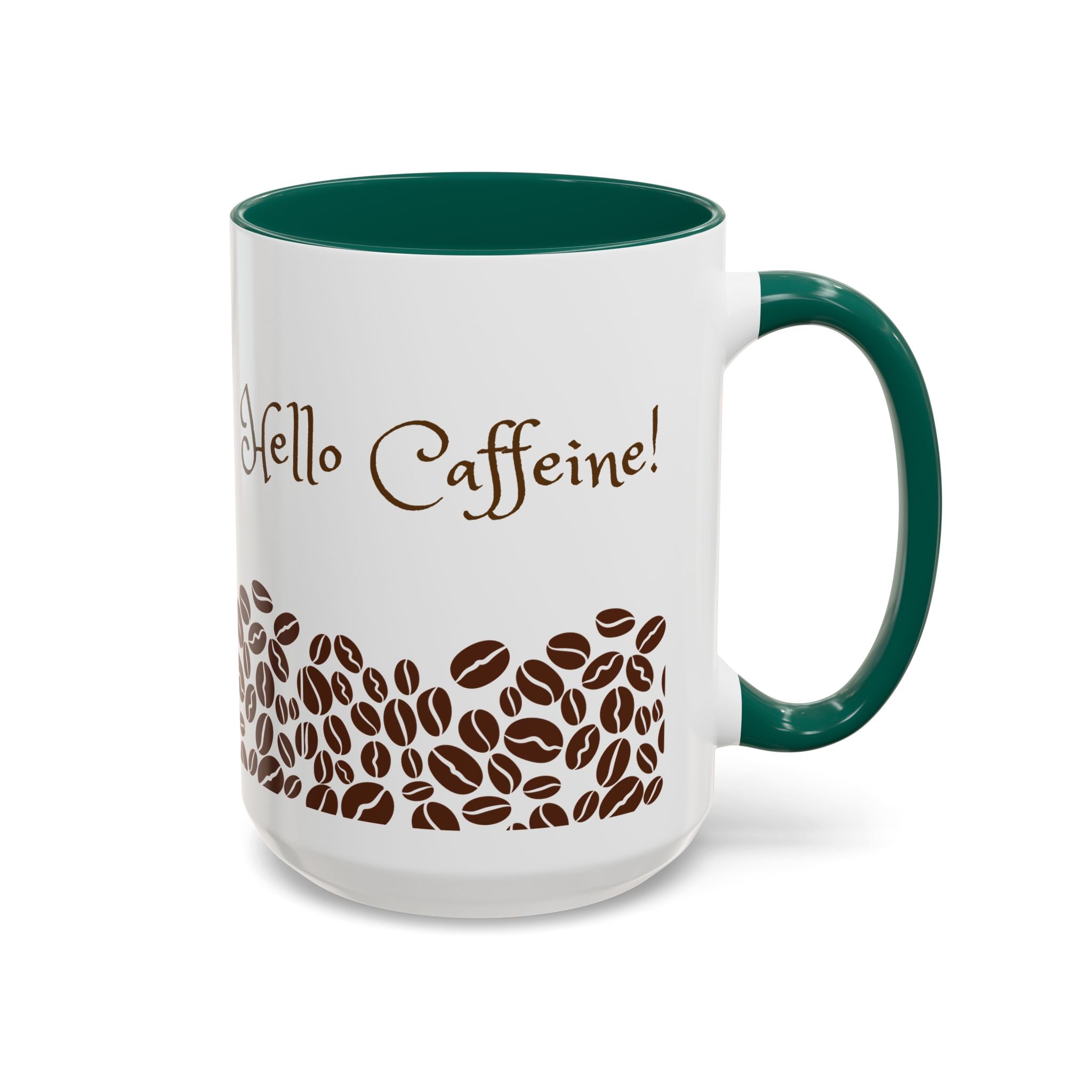 Hello Caffeine! Coffee Bean Ceramic Mug (11oz & 15oz)